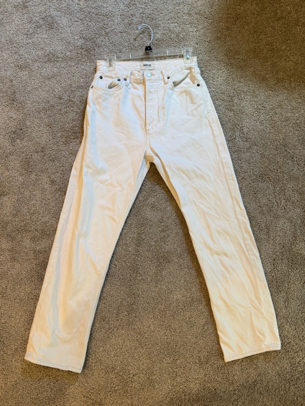 Agolde White Straight Leg Jeans